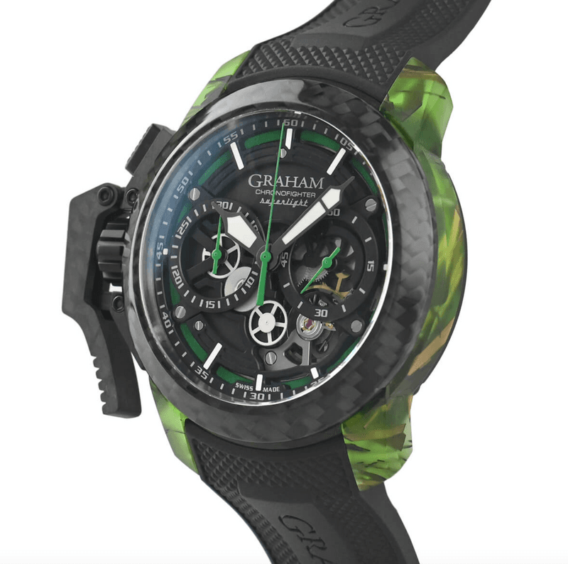 Graham Chronofighter Superlight Carbon Skeleton Translucent Green, фото 3