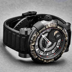 Romain Jerome Men's 1S45L.CZCR.8023.PR.ASN19 'Arraw 6919' Ceramic Moon Phase Dial Black Strap Automatic Watch