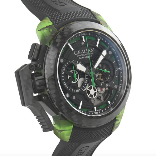 Graham Chronofighter Superlight Carbon Skeleton Translucent Green