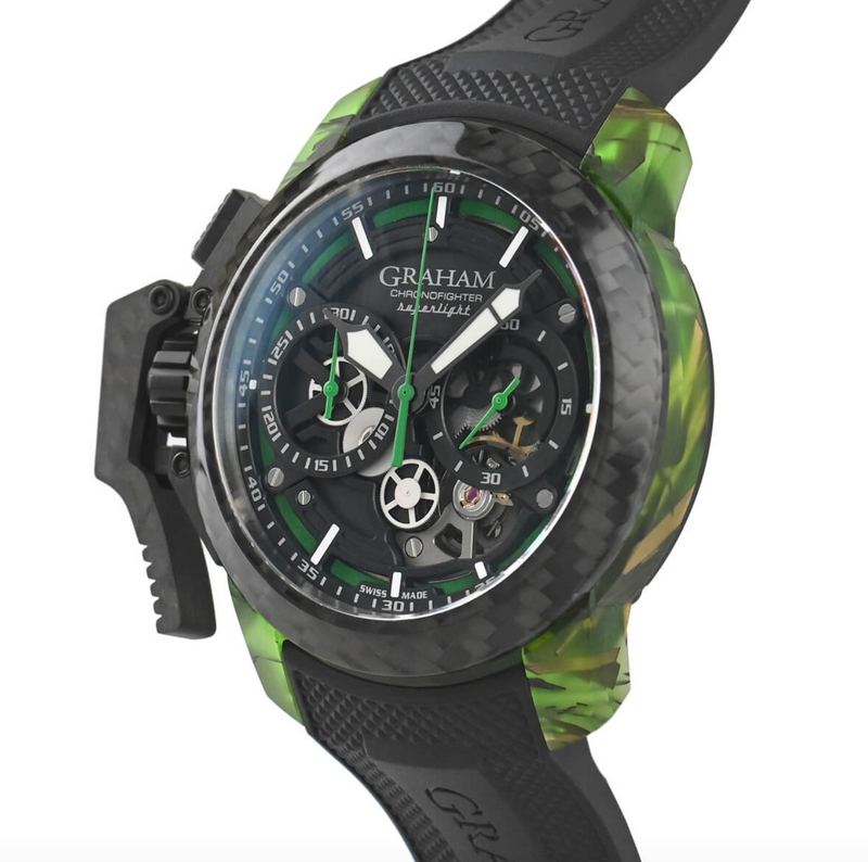 Graham Chronofighter Superlight Carbon Skeleton - Verde traslucido