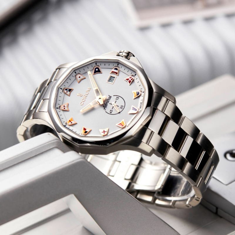Orologio da uomo automatico Corum Admiral's Cup Legend 42 con quadrante bianco