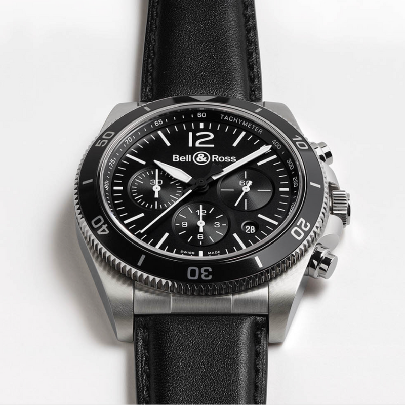 Orologio da uomo nero Bell & Ross BR V3 Vintage Xl Br V3-94