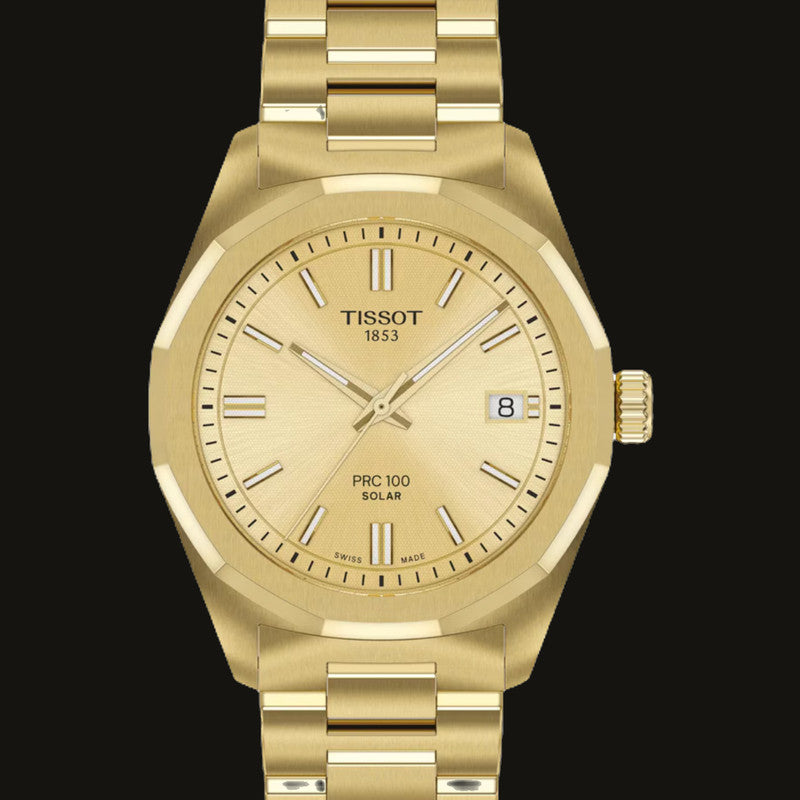 Tissot PRC 100 Solar Quartz 34mm Goldig