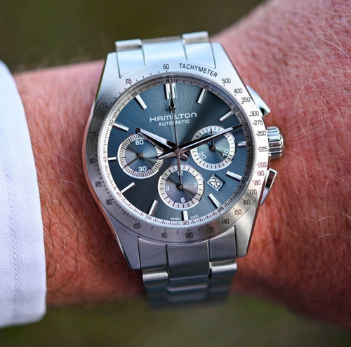Hamilton Jazzmaster Performer Auto Chrono Dark Blue 42mm ref. H36616140 — stahl Automatic watch