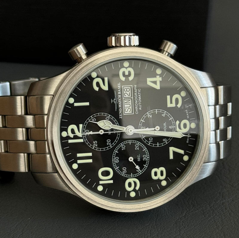 Zeno Watch Oversized Pilot Chronograph Day-Date