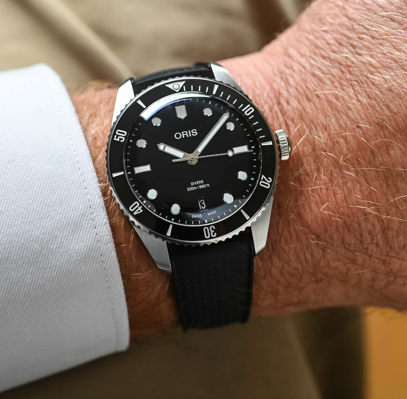 Oris Divers Date 39mm Black ref. 01 733 7795 4054-Set — stahl Automatic watch