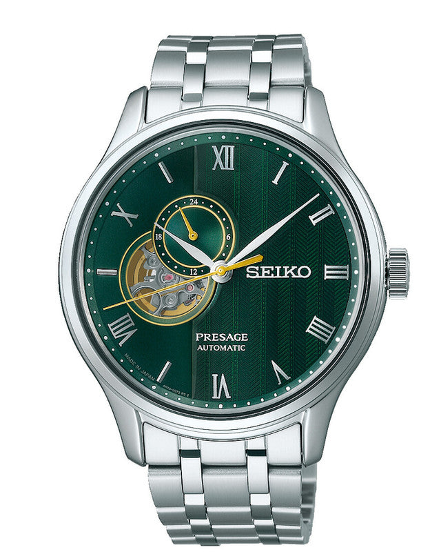 Seiko Presage Open Heart Japanese Garden Moosgrün