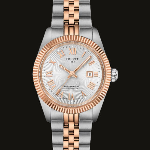 Tissot Ballade Powermatic 48 COSC 30mm Bicolor / Silbrig
