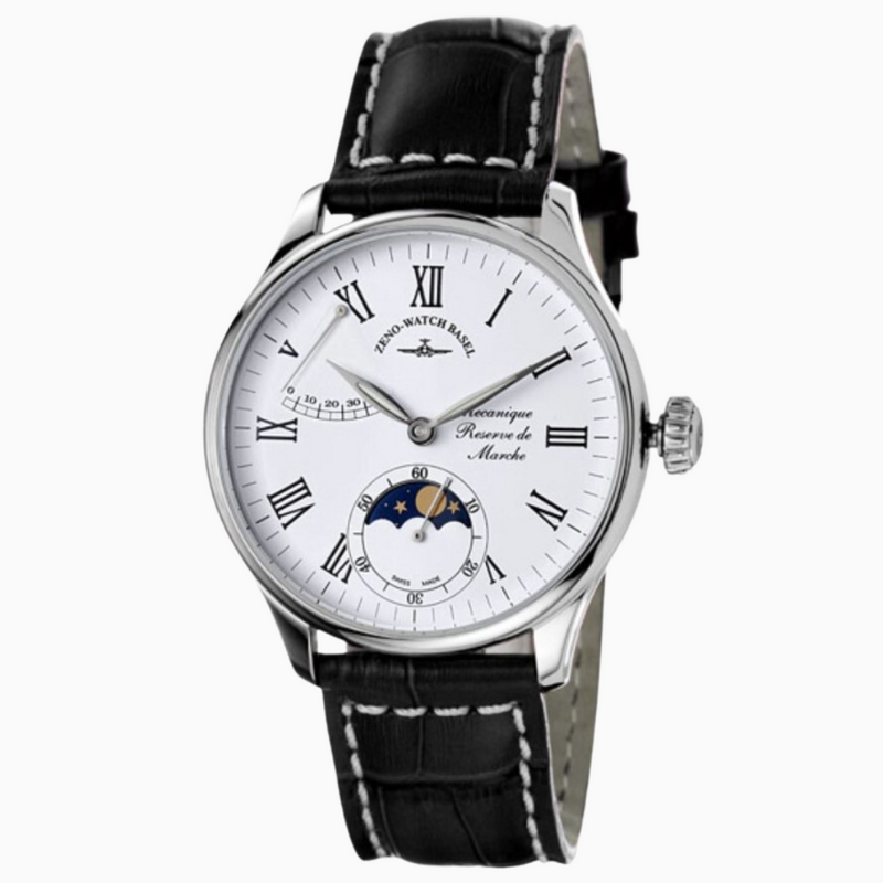 Zeno-Watch Basel Godat II Roma Power Reserve Moon Phase ivory