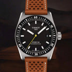Tissot PR516 Powermatic 80 Schwarz / Hellbraun