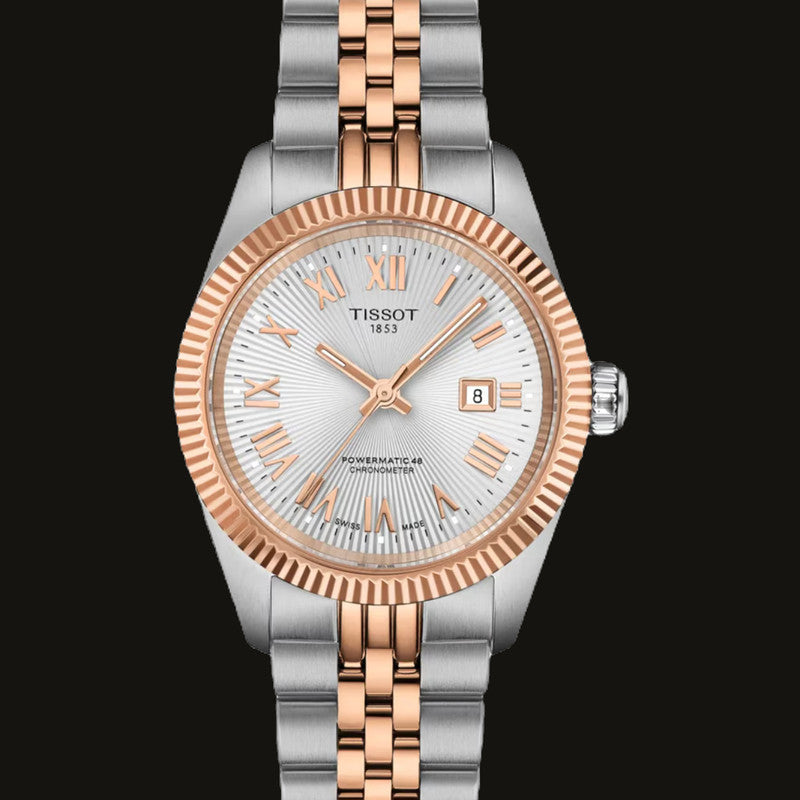 Tissot Ballade Powermatic 48 COSC 30mm Bicolor / Silbrig