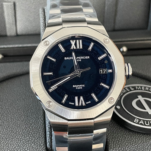 Baume & Mercier Riviera Blue Baumatic ref. M0A10616 — stahl Autmatik watch