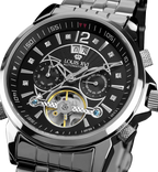 Louis XVI ATHOS Largent Noir Sapphire Mechanical Automatic Watch