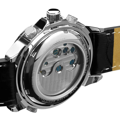 Louis XVI ATHOS Largent Noir Sapphire Mechanical Automatic Watch