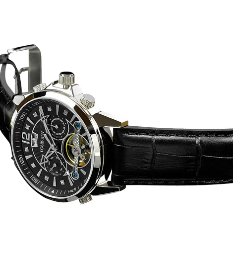 Louis XVI ATHOS Largent Noir Sapphire Mechanical Automatic Watch