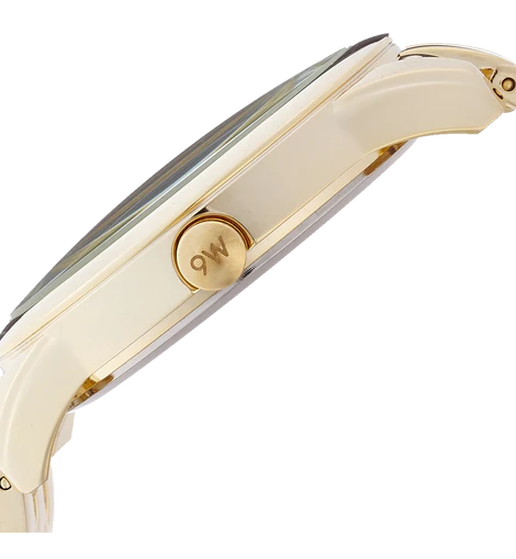 Nine West Womens NW 1578CHGB Champagne Dial Gold-Tone Bracelet Watch