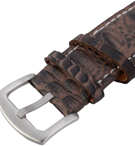 Oulm Analog Dark Brown Leather Strap Four Sub-dials Men Watch