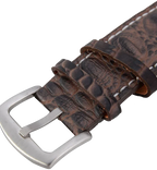 Oulm Analog Dark Brown Leather Strap Four Sub-dials Men Watch