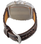 Oulm Analog Dark Brown Leather Strap Four Sub-dials Men Watch