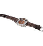 Oulm Analog Dark Brown Leather Strap Four Sub-dials Men Watch