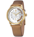 Stuhrling Original Womens 946L 03 Winchester Swarovski Crystal Accented 23k Gold Layered Watch with Champagne Leather Band