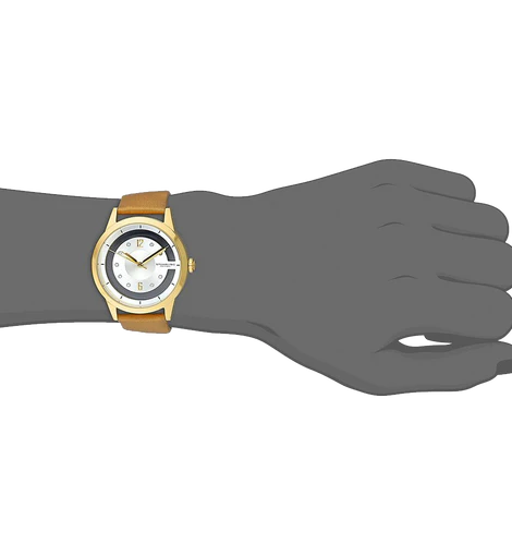 Stuhrling Original Womens 946L 03 Winchester Swarovski Crystal Accented 23k Gold Layered Watch with Champagne Leather Band